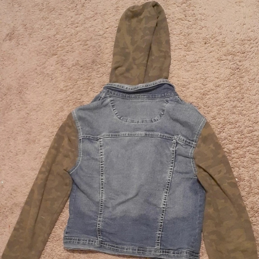 Army print jean jacket for women